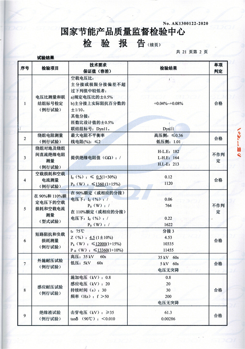 高低压试验报告-S11-1250曲沃曲沃曲沃油浸式变压器-2.jpg